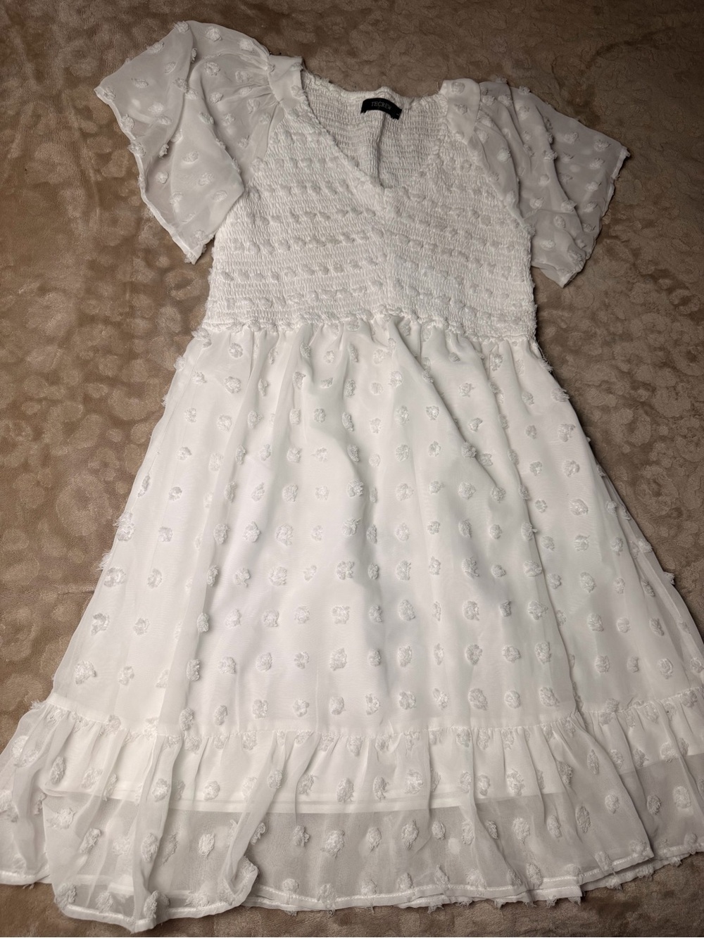 Smocked Bodice White Formal Dress by A New Day